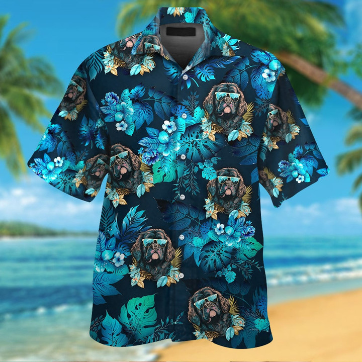 Newfoundland Wearing Sunglass Funny Hawaiian Shirt