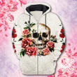 Premium Unique Skull Rose Hoodie Ultra Soft and Warm VDT10010TR