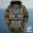 Premium Unique Veteran Zip Hoodie Ultra Soft and Warm NHT050501MT Army Green