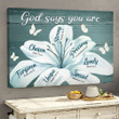 White Lily Flowers - God Says You Are Canvas Premium Edition VXK140701DS