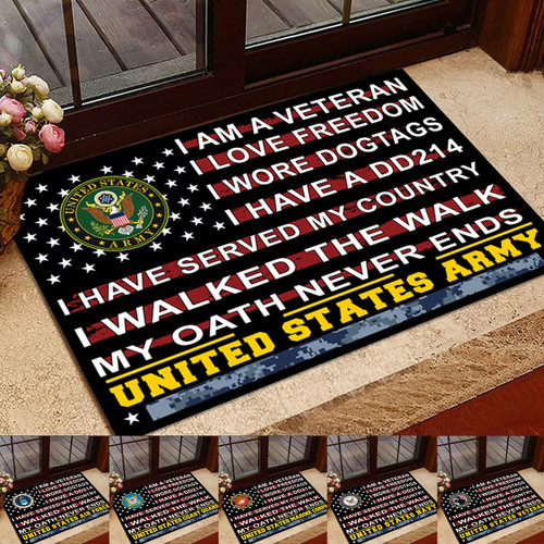 Unique Proud To Be A US Veteran Doormat NPVC180803