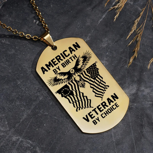 Military engraved dog tag - American by birth TVNN050903