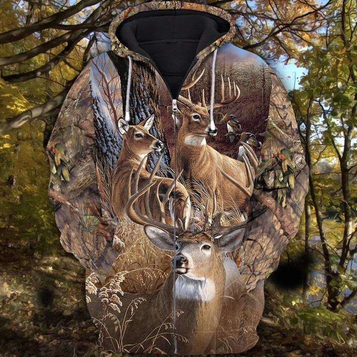 Premium Unique Deer Hunter Zip Hoodie Ultra Soft and Warm-LTADD010206DS