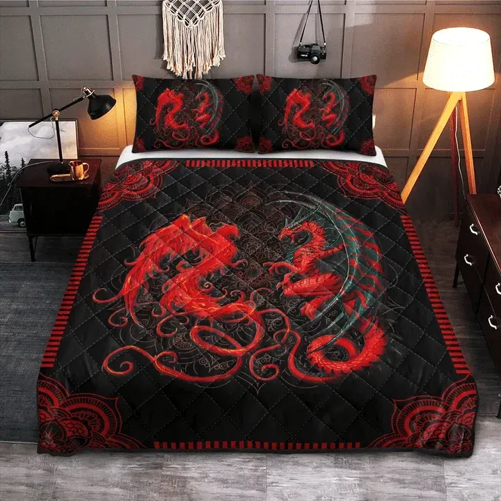 Premium Unique Dragon Quilt Bedding Set Ultra Soft and Warm LTADD090316SA