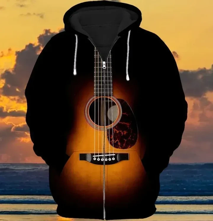 Premium Unique Guitar Lover Zip Hoodie Ultra Soft and Warm-LTADD010204DS
