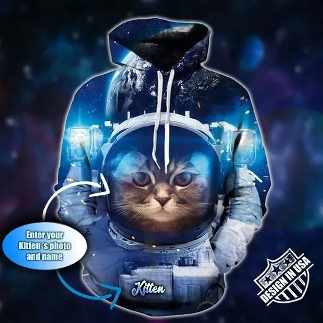 Premium Unique Personalized Cat Astronaut Hoodie Ultra Soft and Warm LTA121288DA