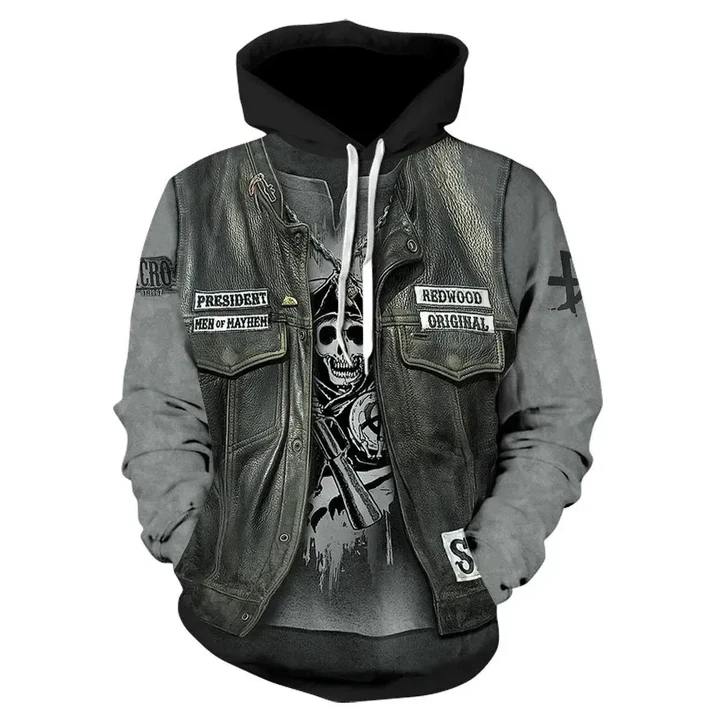 Premium Unique Skull Leather Jacket Hoodie Ultra Soft And Warm BN140403DS