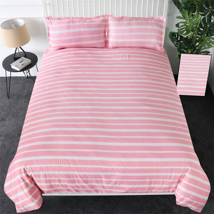 Reversible Pink Stripped Bedding Set Dhc17121695Dd