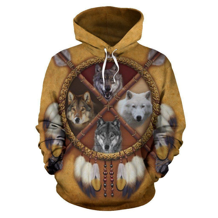 WOLVES DREAM CATCHER NATIVE OVER PRINT TCCL20113137 Hoodie Ultra Soft and Warm