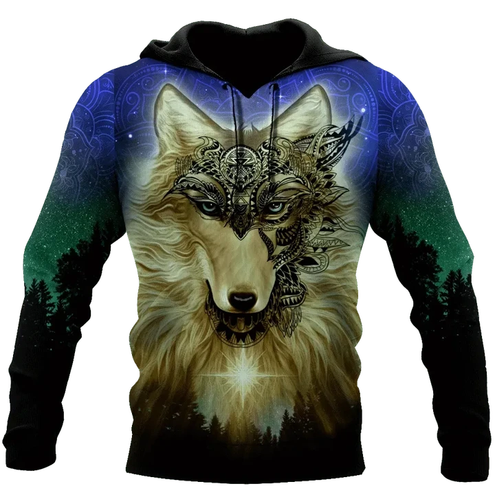 Native Wolf Mandala Pattern Unisex Deluxe TCCL2011991 Hoodie Ultra Soft and Warm