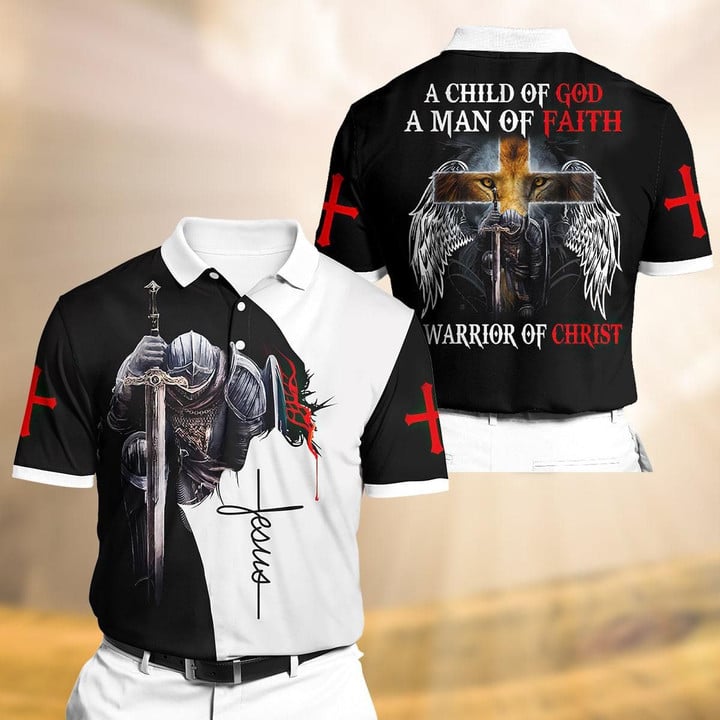 Premium Warrior Of Christ 3D Polo All Over Printed VXK300603MH