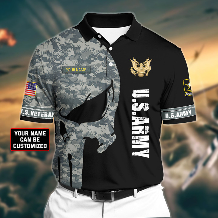 Premium Veteran U.S Army 2 3D Polo All Over Printed NDT260504MT
