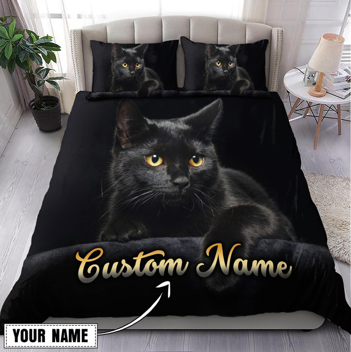 Premium Unique Black Cat Quilt Bedding Set Ultra Soft and Warm NDT110505DS