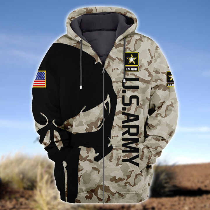 Premium Unique U.S Army Zip Hoodie Ultra Soft and Warm VXK130514MT