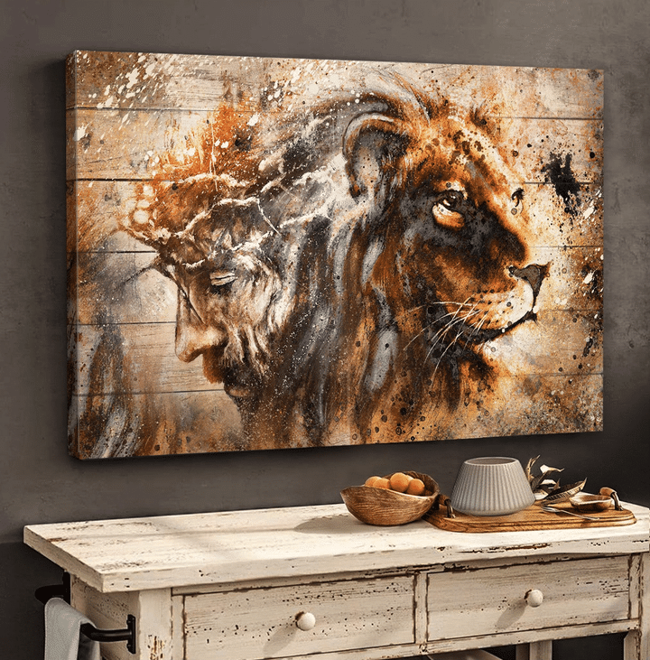 Premium Jesus And Lion Canvas LTA230601