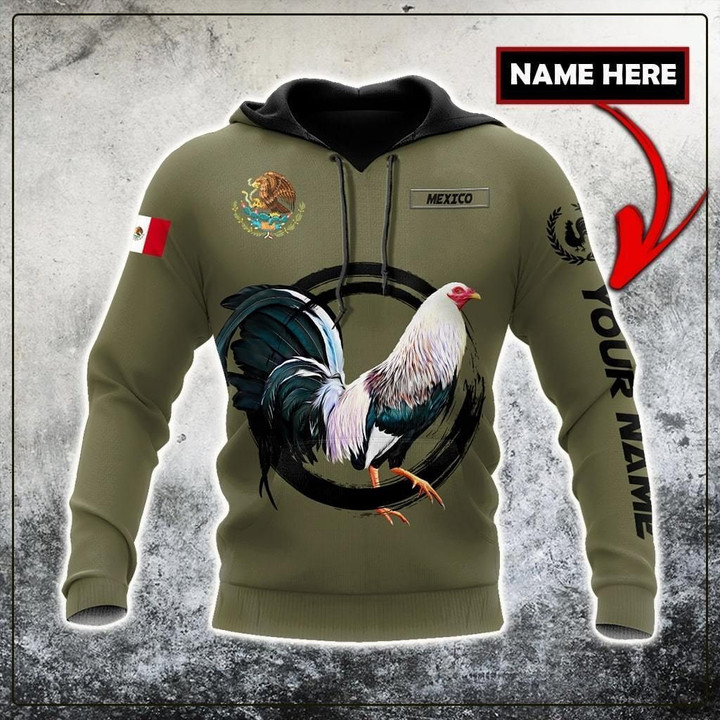 Premium Unique Personalized Mexico Rooster 3D Hoodie All Over Printed VXK110534DS