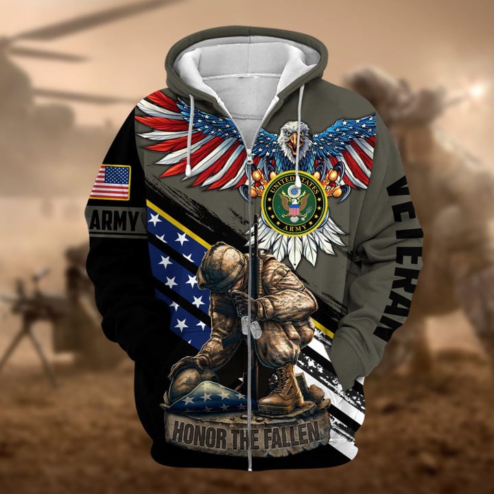 Unique Honor The Fallen Veteran  Zip Hoodie PVC151001