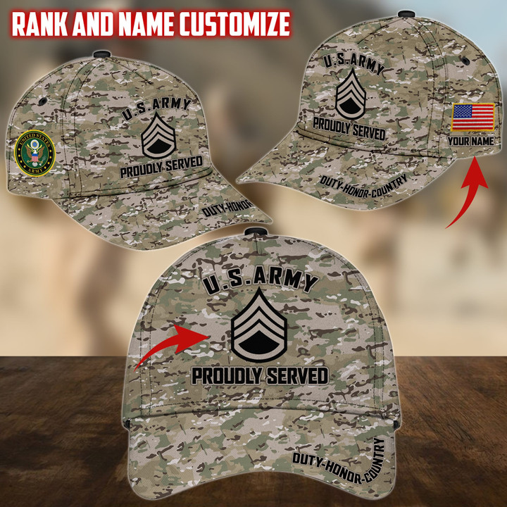 Personalized Name US Military Services Veteran Cap PVC191001