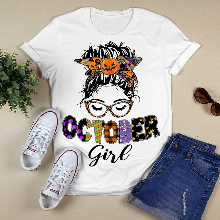 Multicolor October Skull Girl T-shirt NVT040901