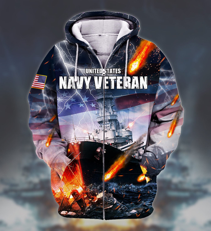 Premium U.S. Navy Veteran Zip Hoodie PVC231112