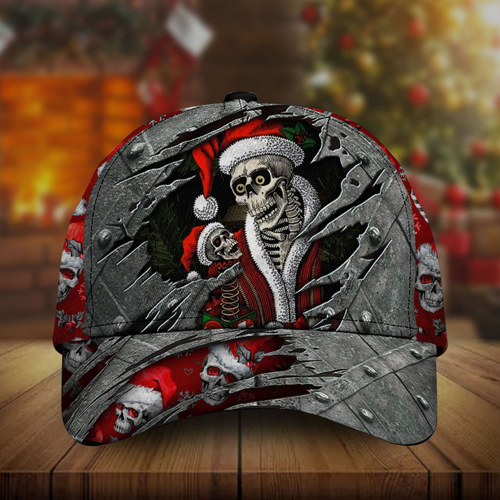 Premium Christmas Skull Cap 3D Multicolor Iron Pattern | Ziror