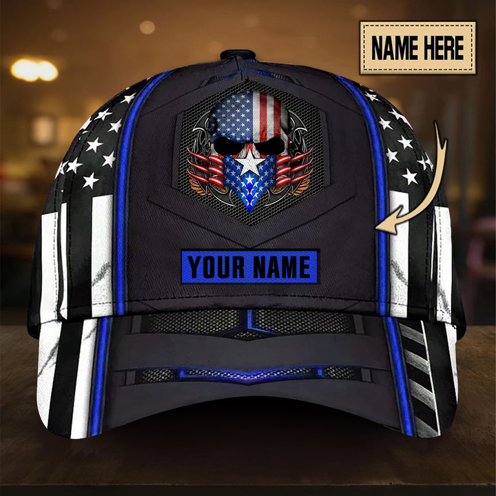 Premium Skull Patriotic Cap 3D Multicolor Personalized US | Ziror