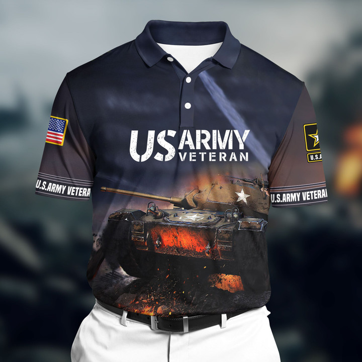 Premium Veteran U.S Army 3D Polo All Over Printed NDT220503MT