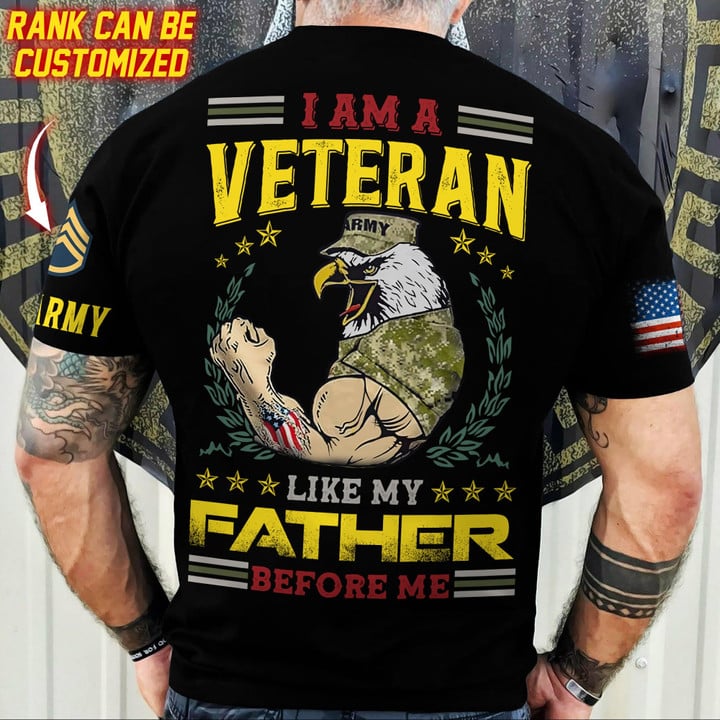 Premium Personalised Multiple US Military Services Veteran T-Shirt PVC030302