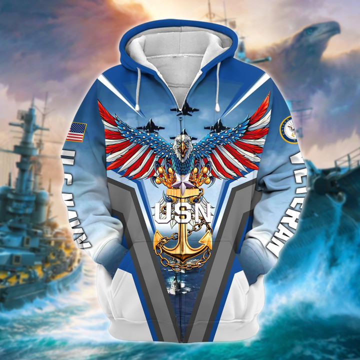 Premium U.S. Navy Veteran Zip Hoodie PVC090303