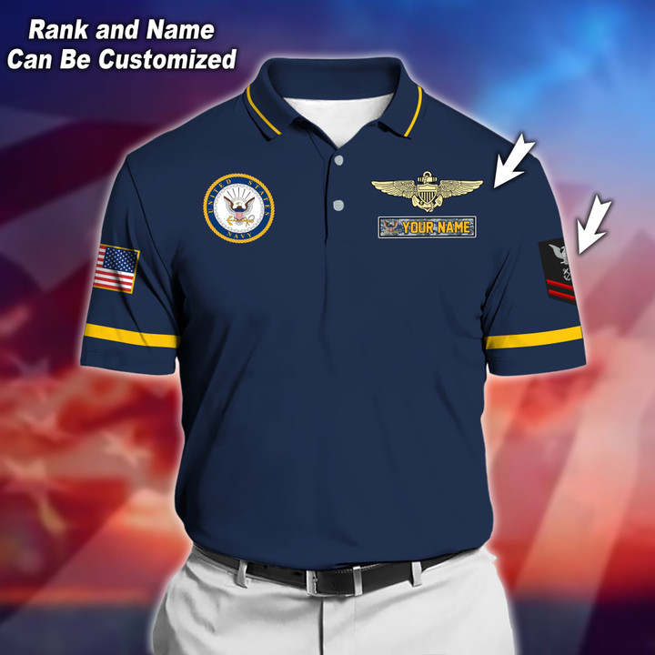 Premium Personalised U.S Navy Veteran Polo Shirt PVC210303