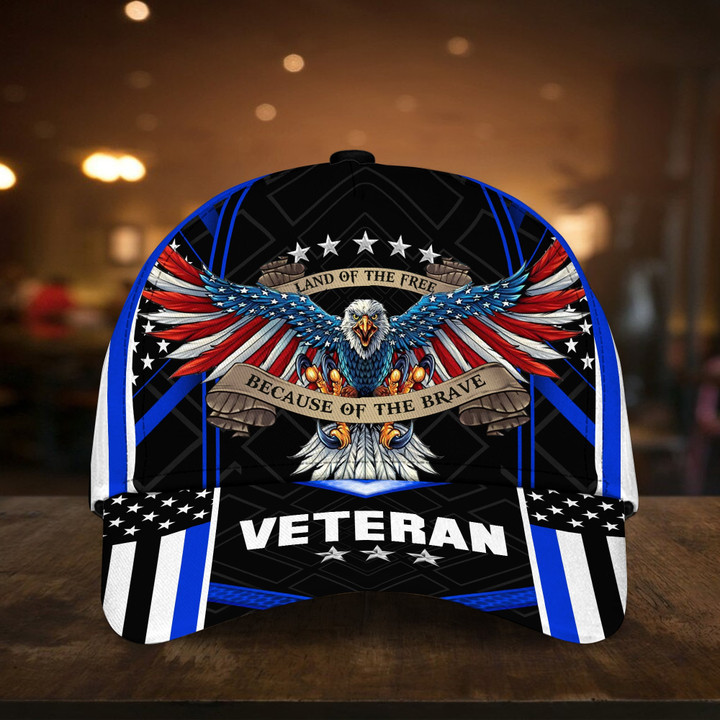 Land Of The Free U.S. Veteran 3D Cap PVC010702