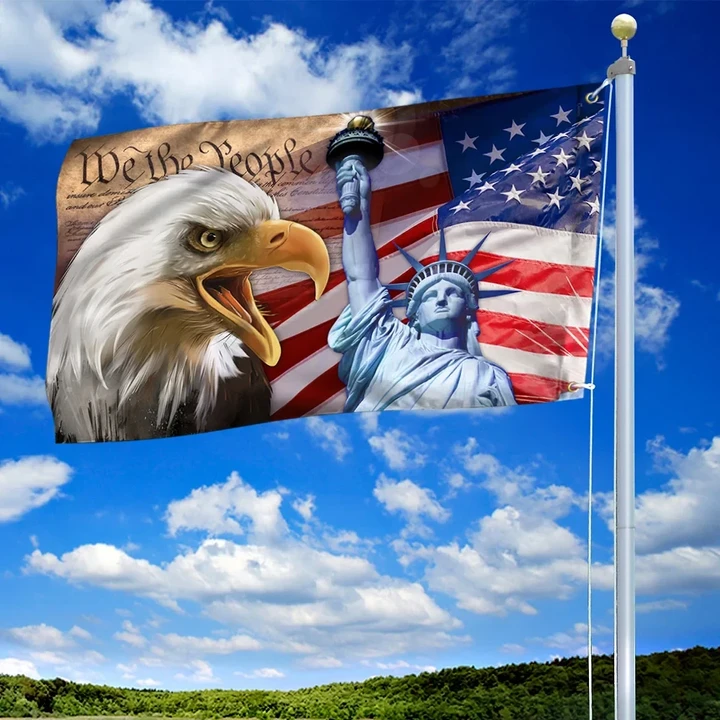 Premium America Patriotic Grommet We The People Flag PVC130717