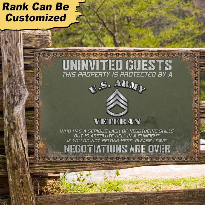 Premium Personalised U.S Veteran Metal Sign PVC060503