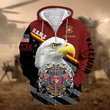 Premium Multiple US Military Services Veteran Zip Hoodie PVC291101