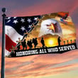 Eagle American Honoring All Who Served Flag Patriotic Veteran PVC140610