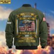 Premium Custom US Army Veteran Bomber Jacket VPVC804001, Gifts For US Army Veteran, Gifts On Father's Day, Veterans Day.