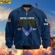 Premium Custom USAF Veteran Bomber Jacket VPVC804004, Gifts For US Air Force Veteran, Gifts On Father's Day, Veterans Day.