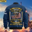 Premium Custom USAF Veteran Bomber Jacket VPVC804004, Gifts For US Air Force Veteran, Gifts On Father's Day, Veterans Day.