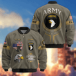 Premium Custom 101st Airborne Bomber Jacket VPVC800276, Waterproof Windbreaker Coat, Army Veteran Gift, Veterans Day Gift.