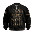 Premium Custom US Navy Bomber Jacket VPVC811062, Waterproof Windbreaker Coat, Navy Veteran Gift, Veterans Day Gift.