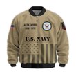 Premium Custom US Navy Veteran Bomber Jacket VPVC811512, Waterproof Windbreaker Coat, Navy Veteran Gift, Veterans Day Gift.
