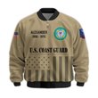 Premium Custom USCG Veteran Bomber Jacket VPVC811515, Waterproof Windbreaker Coat, Coast Guard Veteran Gift, Veterans Day Gift.