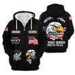 Premium Custom US Navy Zip Up Hoodie VPVC609542, Gifts For Navy Veteran, Gifts For Veterans Day.