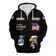 Premium Custom USAF Zip Up Hoodie VPVC609544, Gifts For Air Force Veteran, Gifts For Veterans Day.