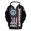 Premium Custom USAF Zip Up Hoodie VPVC609554, Gifts For Air Force Veteran, Gifts For Veterans Day.