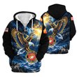 Premium Custom USMC Zip Up Hoodie VPVC609573, Gifts For Marine Veteran, Gifts For Veterans Day.