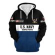 Premium Custom US Navy Zip Up Hoodie VPVC609612, Gifts For Navy Veteran, Gifts For Veterans Day.