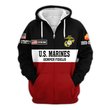 Premium Custom USMC Zip Up Hoodie VPVC609613, Gifts For Marine Veteran, Gifts For Veterans Day.
