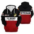 Premium Custom USMC Zip Up Hoodie VPVC609613, Gifts For Marine Veteran, Gifts For Veterans Day.