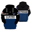 Premium Custom USAF Zip Up Hoodie VPVC609614, Gifts For Air Force Veteran, Gifts For Veterans Day.